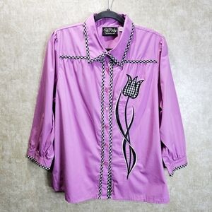 Bob Mackie Wearable Art Pink Tulip Blouse